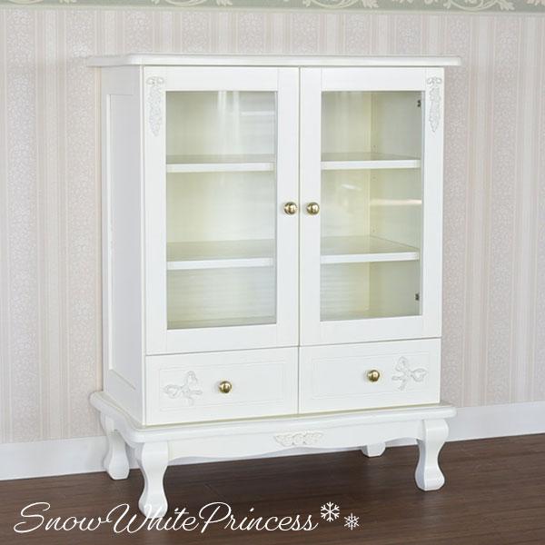 サイドボード リビングボード 収納棚 ディスプレイ 白 姫系 フェミニン