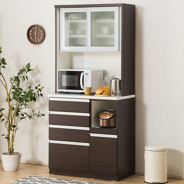 ニトリ（NITORI） 幅90 キッチンボード(レジューム 90AG-S DBR/90QH-R