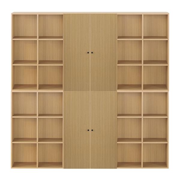 ニトリ（NITORI） マルチ本棚＋ウッド扉セット(リブリー 1111×4個+3SW