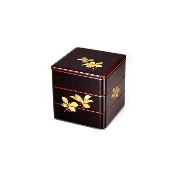 和食器 会津漆器 お重 木製 6.0寸 三段重箱 漆塗り やぶこうじ 溜内朱