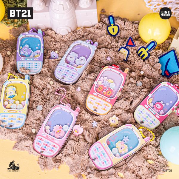 ソロモン商事【BT21 シャカシャカガラケーキーリング】GARAKE PHONE