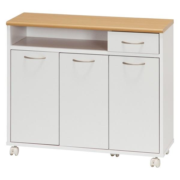 KC-8073 ミニキッチンカウンター ホワイト×ナチュラル W800×D290×H700