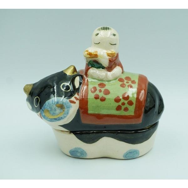茶道具 香合 香合 楽 牛と童 伊東桂楽 桐箱 : 新古茶道具 さかい