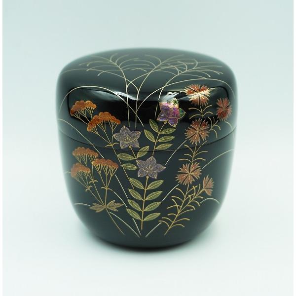 茶道具 棗 中棗 秋草蒔絵 米本匠伯 桐箱 : 新古茶道具 さかい ヤフー店