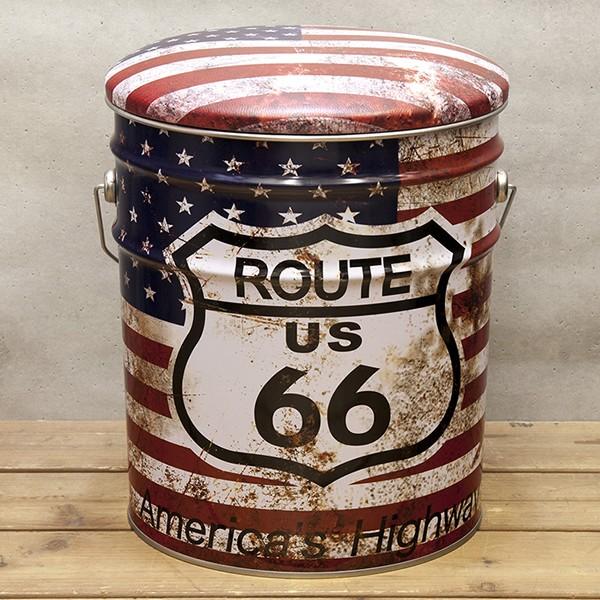 アメリカン レトロ ペール缶スツール ROUTE66 US アメリカン雑貨