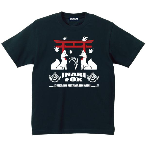 お稲荷さま Tシャツ SAKAKI 神社 狐 鳥居 神道 : SAKAKI Yahoo