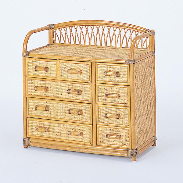 籐家具 ラタンチェスト 9杯タイプ 73センチ幅 引出し収納 W-993 籐整理