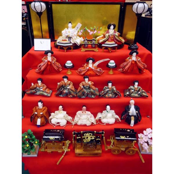 ひな人形☆五段十五人飾り G6−68x5☆横幅68*奥行60*高さ