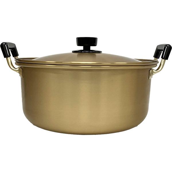 P974 未使用 キングカパー 純銅製 深型両手鍋 21cm パイレックス蓋付