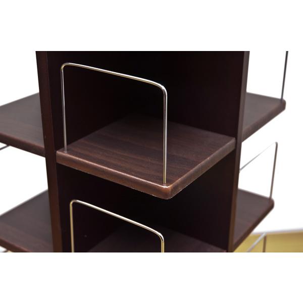 サカベ 回転式マルチタワーラック CD収納 DVD収納 本棚 大容量 BK/DBR