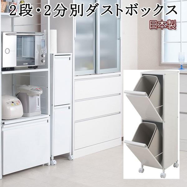 ゴミ箱 15l 分別 スリム キッチン 薄型 大容量 収納 2分別 2段