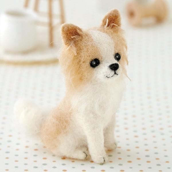 ロングコート チワワ 手作りキット いぬ 羊毛フェルト手芸 犬 diy