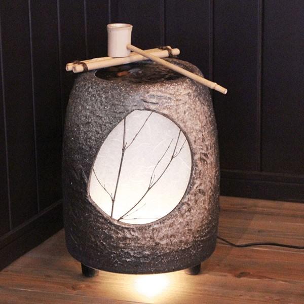 信楽焼 つくばい水月かけひ 陽炎 水音の電動ツクバイ 循環式 陶器