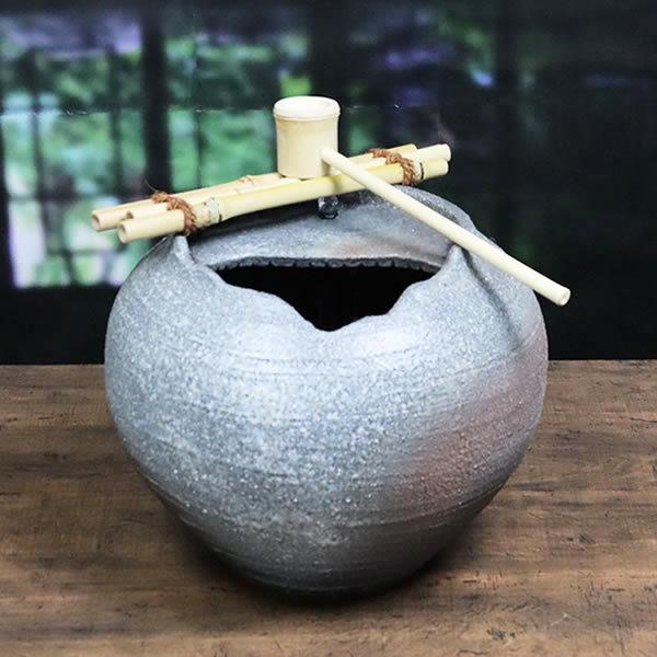 水琴屈 信楽焼 電動つくばい 陶器 ツクバイ 循環式つくばい 水流 す