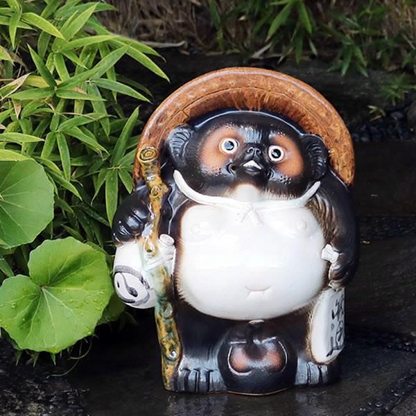 信楽焼 14号福ひねり狸 たぬき タヌキ 開運 縁起物 可愛い 陶器 商売