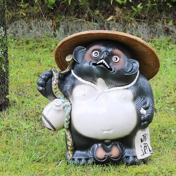 信楽焼 17号万福ひねり狸 たぬき タヌキ 開運 縁起物 可愛い 陶器 商売