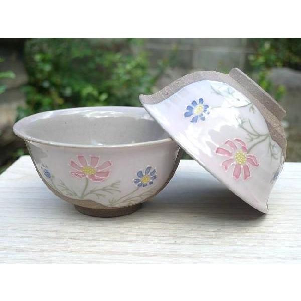 京焼 清水焼 焼締コスモス夫婦茶碗 : 松韻堂 Yahoo!店 - 通販 - Yahoo