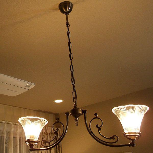 ペンダントライト シャンデリア 2灯 照明器具 アンティーク FLARE