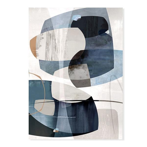 額付 アートポスター アートフレーム 抽象画ブルーグレー デザインNO-C