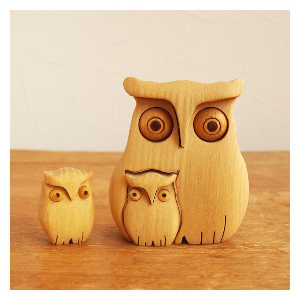 ドイツ製 ふくろう オブジェ 木製 置物 玄関 フクロウ インテリア