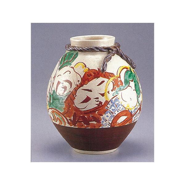 日本の伝統工芸品【九谷焼】 8号花瓶 【限定品】七福神 ys643-01