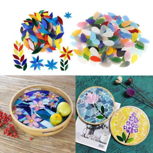 150パックアソートカラーモザイクタイルステンドグラスアートクラフト