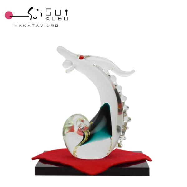 宝龍 緑 SO-112 ガラス細工 博多びーどろ粋工房 安部朝和作 贈答品