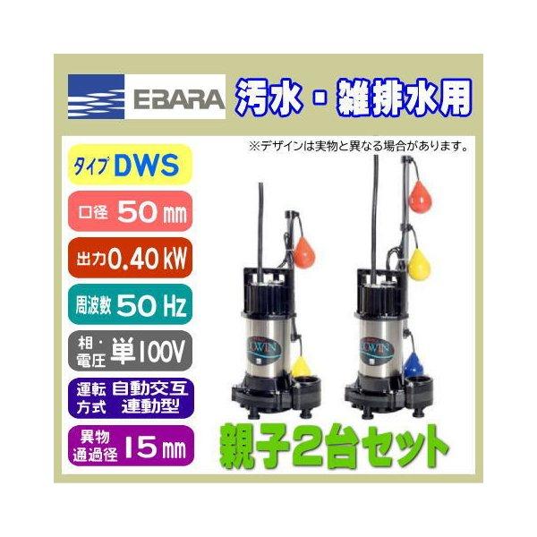 水中ポンプ 荏原製作所 50DWSA 50DWSJ 5.4SB 50Hz 単相100V 自動交互