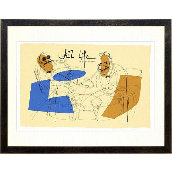 津田耕『ジャズ1』シルクスクリーン 【絵画 額付 新品 版画