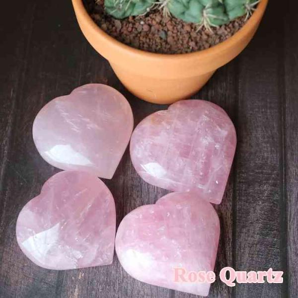 ディープ ローズクォーツ ハート Sサイズ パワーストーン 恋愛運