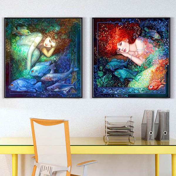 初級 フル ダイヤモンドアート キット ビーズ刺繍 人魚姫 マーメイド