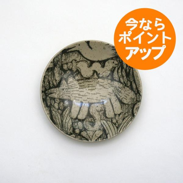 Lisa Larson（リサラーソン） 森と動物の絵皿/4寸皿/オオカミ/リサ