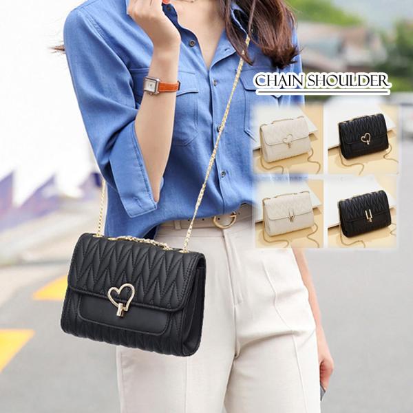 ショルダーバッグ レディース 春夏秋冬 スクエア ミニ チェーン ハート