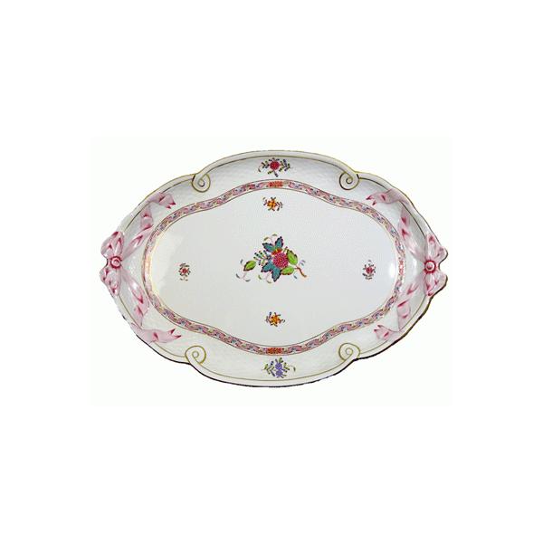 ヘレンド（HEREND） アポニーフラワー パーティー(モカ)トレイ40.5cm