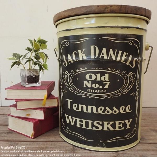 ペール缶スツール Jack Daniel's [ジャックダニエル] ブラック 収納
