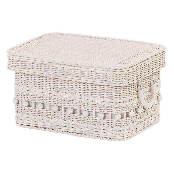 フィオーレ スタッキングバスケット ホワイトウォッシュ 白い 白系 籐