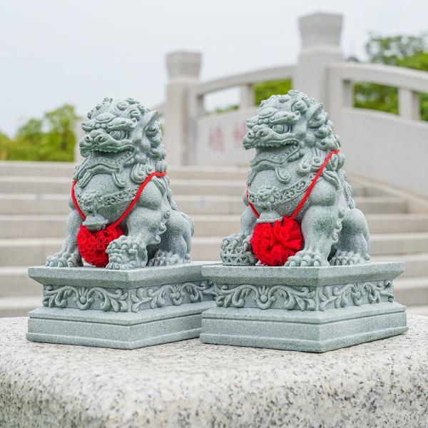 獅子 狛犬 置物 工芸品 オブジェ 優雅 伝統的 運 金運 健康運 出世運