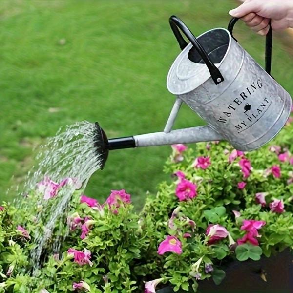 ジョウロ メタル じょうろ ヴィンテージ調 ブラック ダブルハンドル