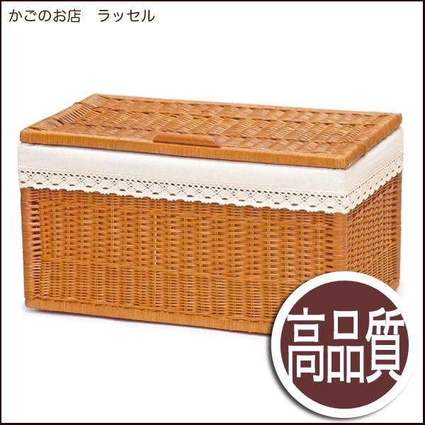 布付き ビッグサイズ 大きい ふた付き 籐かご バスケット おしゃれ