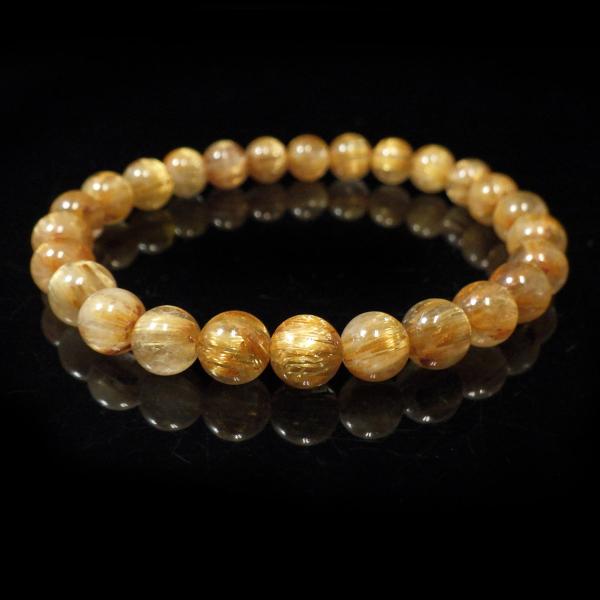 ルチルクォーツ ブレスレット 7mm玉 内周16cm 天然石 パワーストーン