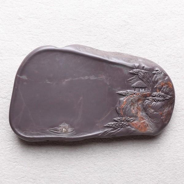 端渓硯 老坑 5.5吋 146×90×22mm 一点物 すずり : 書道用品 緑風店