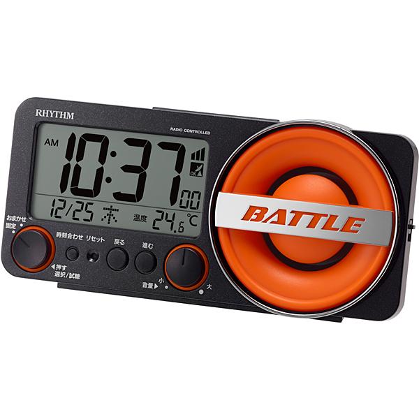 RHYTHM リズム クロック 電波目覚まし時計 BATTLE 大音量 電子音