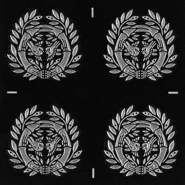 戦国武将 家紋 蒔絵シール 家紋ステッカー 「 伊達政宗 竹に雀 」 銀