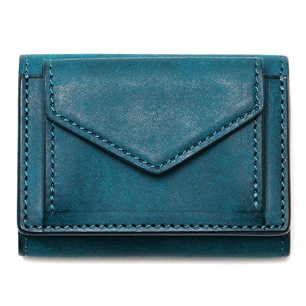 三つ折り財布 メンズ 本革 レディース ミニ財布 ターコイズ ブルー