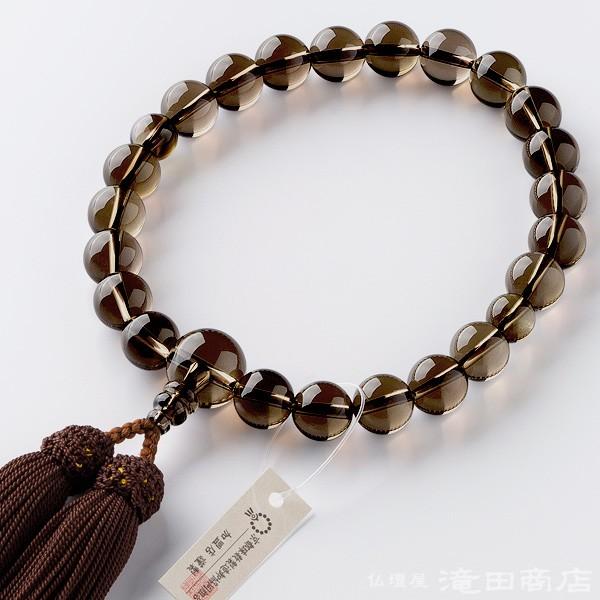 仏壇屋 滝田商店 数珠 男性用 茶水晶 22玉 念珠袋付き : 仏壇・仏具