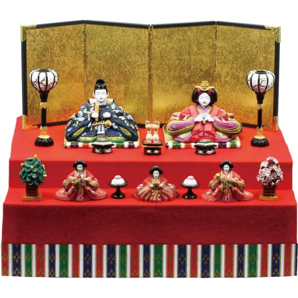 雛人形 コンパクト 桃春雛 新二段飾り ひな人形 収納 : 丹青堂ヤフー