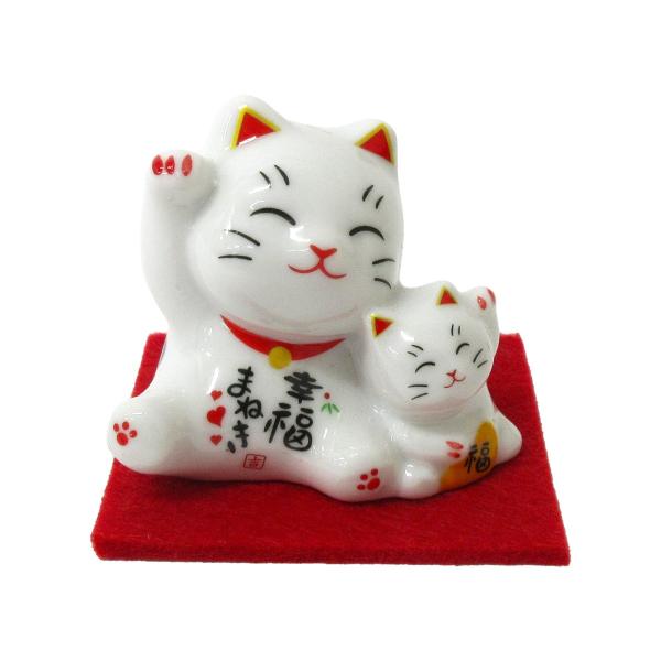 開運 陶器 親子招き猫 まねきねこ 縁起物 置物 303-206 : テンマヤ