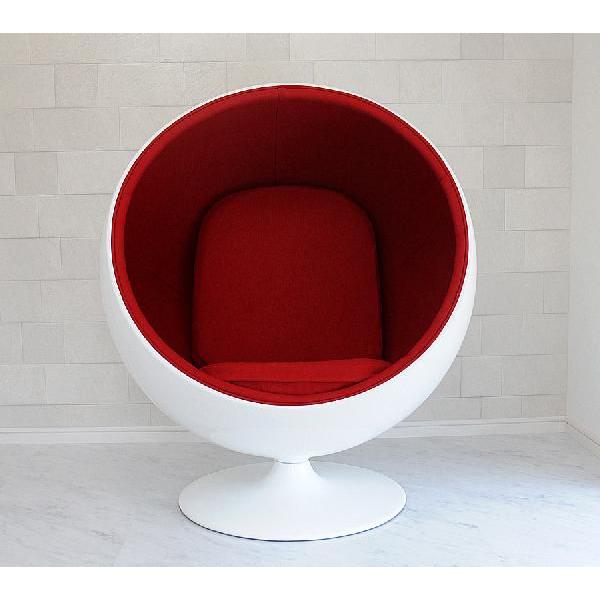 ボールチェア エーロ・アールニオ 色ホワイト×レッド ballchair ソファ
