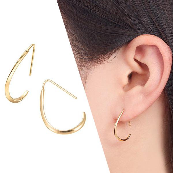 ジュエリーツツミ K18イエローゴールドピアス フックピアス ドロップ