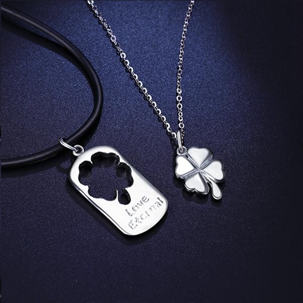 2wayネックレス ラッキークローバー 四つ葉のクローバー ペア